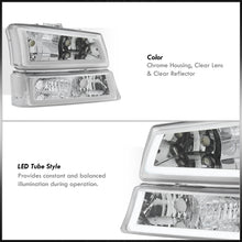 Load image into Gallery viewer, Chevrolet Silverado 2003-2006 LED DRL Bar Factory Style Headlights + Bumpers Chrome Housing Clear Len Clear Reflector