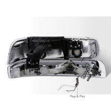 Load image into Gallery viewer, Chevrolet Silverado 1999-2002 / Suburban Tahoe 2000-2006 LED DRL Bar Factory Style Headlights + Bumpers Chrome Housing Clear Len Clear Reflector