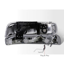 Load image into Gallery viewer, Chevrolet Silverado 1999-2002 / Suburban Tahoe 2000-2006 LED DRL Bar Factory Style Headlights + Bumpers Chrome Housing Smoke Len Clear Reflector