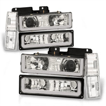 Load image into Gallery viewer, Chevrolet C/K 1500 2500 3500 1988-1993 LED DRL Bar Projector Headlights + Bumpers + Corners Chrome Housing Clear Len Clear Reflector