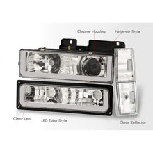 Load image into Gallery viewer, Chevrolet C/K 1500 2500 3500 1988-1993 LED DRL Bar Projector Headlights + Bumpers + Corners Chrome Housing Clear Len Clear Reflector