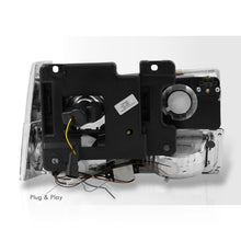 Load image into Gallery viewer, Chevrolet C/K 1500 2500 3500 1988-1993 LED DRL Bar Projector Headlights + Bumpers + Corners Chrome Housing Clear Len Clear Reflector