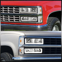 Load image into Gallery viewer, Chevrolet C/K 1500 2500 3500 1988-1993 LED DRL Bar Factory Style Headlights + Bumpers + Corners Chrome Housing Clear Len Amber Reflector