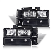 Load image into Gallery viewer, Chevrolet C/K 1500 2500 3500 1988-1993 Factory Style Headlights + Bumpers + Corners Lights Black Housing Clear Len Clear Reflector (All Black Bumpers)
