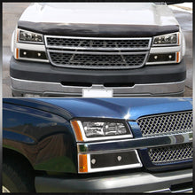 Load image into Gallery viewer, Chevrolet Silverado 2003-2006 LED DRL Bar Factory Style Headlights + Bumpers Black Housing Clear Len Amber Reflector