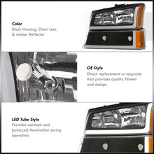 Load image into Gallery viewer, Chevrolet Silverado 2003-2006 LED DRL Bar Factory Style Headlights + Bumpers Black Housing Clear Len Amber Reflector