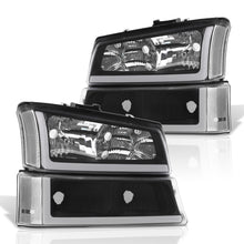 Load image into Gallery viewer, Chevrolet Silverado 2003-2006 LED DRL Bar Factory Style Headlights + Bumpers Black Housing Clear Len Clear Reflector