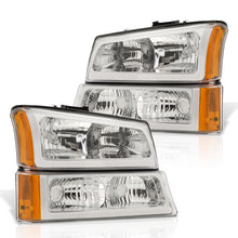 Load image into Gallery viewer, Chevrolet Silverado 2003-2006 LED DRL Bar Factory Style Headlights + Bumpers Chrome Housing Clear Len Amber Reflector