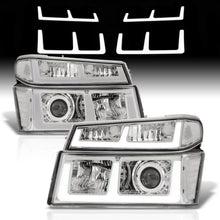 Load image into Gallery viewer, Chevrolet Colorado 2004-2012 LED DRL Bar Projector Headlights + Bumpers Chrome Housing Clear Len Clear Reflector