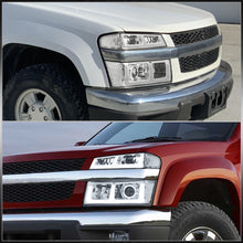 Load image into Gallery viewer, Chevrolet Colorado 2004-2012 LED DRL Bar Projector Headlights + Bumpers Chrome Housing Clear Len Clear Reflector
