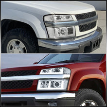 Load image into Gallery viewer, Chevrolet Colorado 2004-2012 LED DRL Bar Projector Headlights + Bumpers Chrome Housing Clear Len Clear Reflector
