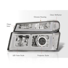 Load image into Gallery viewer, Chevrolet Colorado 2004-2012 LED DRL Bar Projector Headlights + Bumpers Chrome Housing Clear Len Clear Reflector