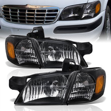 Load image into Gallery viewer, Chevrolet Venture 1997-2005 Factory Style Headlights Black Housing Clear Len Amber Reflector