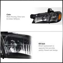 Load image into Gallery viewer, Chevrolet Venture 1997-2005 Factory Style Headlights Black Housing Clear Len Amber Reflector