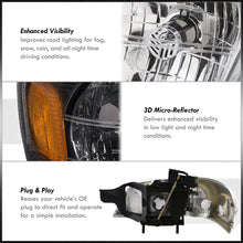 Load image into Gallery viewer, Chevrolet Venture 1997-2005 Factory Style Headlights Black Housing Clear Len Amber Reflector