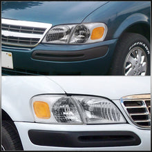 Load image into Gallery viewer, Chevrolet Venture 1997-2005 Factory Style Headlights Chrome Housing Clear Len Amber Reflector