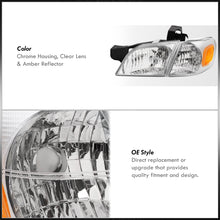 Load image into Gallery viewer, Chevrolet Venture 1997-2005 Factory Style Headlights Chrome Housing Clear Len Amber Reflector