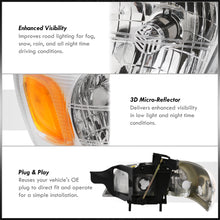 Load image into Gallery viewer, Chevrolet Venture 1997-2005 Factory Style Headlights Chrome Housing Clear Len Amber Reflector