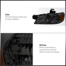 Load image into Gallery viewer, Chevrolet Venture 1997-2005 Factory Style Headlights Chrome Housing Smoke Len Amber Reflector