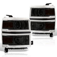 Load image into Gallery viewer, Chevrolet Silverado 1500 2014-2015 Factory Style Projector Headlights Chrome Housing Smoke Len Amber Reflector
