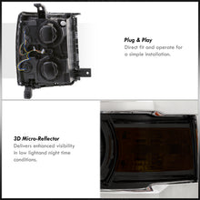 Load image into Gallery viewer, Chevrolet Silverado 1500 2014-2015 Factory Style Projector Headlights Chrome Housing Smoke Len Amber Reflector
