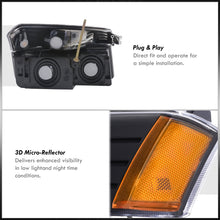 Load image into Gallery viewer, Chevrolet Avalanche (Plastic Body Cladding Models Only) 2002-2006 Factory Style Headlights + Bumpers Black Housing Clear Len Amber Reflector