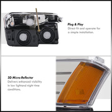 Load image into Gallery viewer, Chevrolet Avalanche (Plastic Body Cladding Models Only) 2002-2006 Factory Style Headlights + Bumpers Chrome Housing Clear Len Amber Reflector