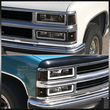 Load image into Gallery viewer, Chevrolet C/K 1500 2500 3500 1994-1998 LED DRL Bar Factory Style Headlights + Bumpers + Corners Black Housing Clear Len Amber Reflector