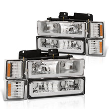 Load image into Gallery viewer, Chevrolet C/K 1500 2500 3500 1994-1998 LED DRL Bar Factory Style Headlights + Bumpers + Corners Chrome Housing Clear Len Amber Reflector