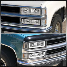 Load image into Gallery viewer, Chevrolet C/K 1500 2500 3500 1994-1998 LED DRL Bar Factory Style Headlights + Bumpers + Corners Chrome Housing Clear Len Amber Reflector