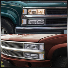 Load image into Gallery viewer, Chevrolet C/K 1500 2500 3500 1994-1998 Factory Style Headlights + Bumper + Corner Lights Chrome Housing Clear Len Amber Reflector