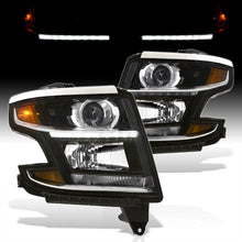 Load image into Gallery viewer, Chevrolet Suburban 2015-2020 / Suburban 3500HD 2016-2019 / Tahoe 2015-2020 Factory Style Projector Headlights Black Housing Clear Len Amber Reflector (Halogen Models Only)