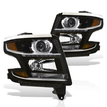 Load image into Gallery viewer, Chevrolet Suburban 2015-2020 / Suburban 3500HD 2016-2019 / Tahoe 2015-2020 Factory Style Projector Headlights Black Housing Clear Len Amber Reflector (Halogen Models Only)