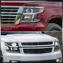 Load image into Gallery viewer, Chevrolet Suburban 2015-2020 / Suburban 3500HD 2016-2019 / Tahoe 2015-2020 Factory Style Projector Headlights Black Housing Clear Len Amber Reflector (Halogen Models Only)