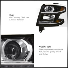 Load image into Gallery viewer, Chevrolet Suburban 2015-2020 / Suburban 3500HD 2016-2019 / Tahoe 2015-2020 Factory Style Projector Headlights Black Housing Clear Len Amber Reflector (Halogen Models Only)