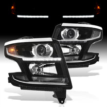 Load image into Gallery viewer, Chevrolet Suburban 2015-2020 / Suburban 3500HD 2016-2019 / Tahoe 2015-2020 Factory Style Projector Headlights Black Housing Clear Len Clear Reflector (Halogen Models Only)