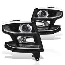 Load image into Gallery viewer, Chevrolet Suburban 2015-2020 / Suburban 3500HD 2016-2019 / Tahoe 2015-2020 Factory Style Projector Headlights Black Housing Clear Len Clear Reflector (Halogen Models Only)