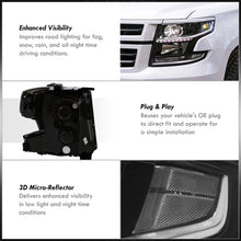 Load image into Gallery viewer, Chevrolet Suburban 2015-2020 / Suburban 3500HD 2016-2019 / Tahoe 2015-2020 Factory Style Projector Headlights Black Housing Clear Len Clear Reflector (Halogen Models Only)