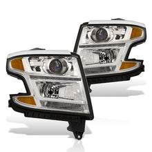Load image into Gallery viewer, Chevrolet Suburban 2015-2020 / Suburban 3500HD 2016-2019 / Tahoe 2015-2020 Factory Style Projector Headlights Chrome Housing Clear Len Amber Reflector (Halogen Models Only)
