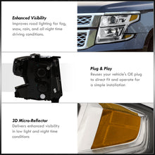 Load image into Gallery viewer, Chevrolet Suburban 2015-2020 / Suburban 3500HD 2016-2019 / Tahoe 2015-2020 Factory Style Projector Headlights Chrome Housing Clear Len Amber Reflector (Halogen Models Only)