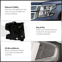 Load image into Gallery viewer, Chevrolet Suburban 2015-2020 / Suburban 3500HD 2016-2019 / Tahoe 2015-2020 Factory Style Projector Headlights Chrome Housing Clear Len Clear Reflector (Halogen Models Only)
