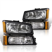 Load image into Gallery viewer, Chevrolet Silverado 2003-2006 Factory Style Headlights + Bumpers Black Housing Clear Len Amber Reflector