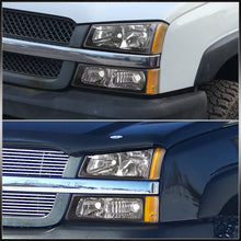 Load image into Gallery viewer, Chevrolet Silverado 2003-2006 Factory Style Headlights + Bumpers Black Housing Clear Len Amber Reflector