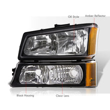 Load image into Gallery viewer, Chevrolet Silverado 2003-2006 Factory Style Headlights + Bumpers Black Housing Clear Len Amber Reflector