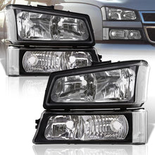 Load image into Gallery viewer, Chevrolet Silverado 2003-2006 Factory Style Headlights + Bumpers Black Housing Clear Len Clear Reflector
