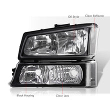 Load image into Gallery viewer, Chevrolet Silverado 2003-2006 Factory Style Headlights + Bumpers Black Housing Clear Len Clear Reflector