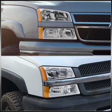 Load image into Gallery viewer, Chevrolet Silverado 2003-2006 Factory Style Headlights + Bumpers Chrome Housing Clear Len Amber Reflector