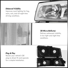 Load image into Gallery viewer, Chevrolet Silverado 2003-2006 Factory Style Headlights + Bumpers Chrome Housing Clear Len Clear Reflector
