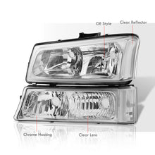 Load image into Gallery viewer, Chevrolet Silverado 2003-2006 Factory Style Headlights + Bumpers Chrome Housing Clear Len Clear Reflector