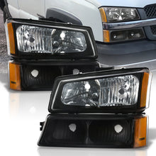 Load image into Gallery viewer, Chevrolet Silverado 2003-2006 Factory Style Headlights + Bumpers Black Housing Clear Len Amber Reflector (All Black Bumpers)